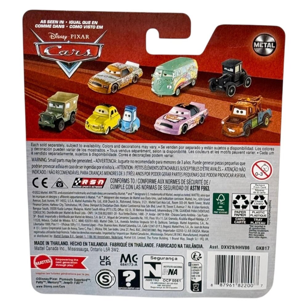 Disney Pixar Cars Crusin Lightning McQueen Mattel Metal Diecast Crusing New - Picture 2 of 4